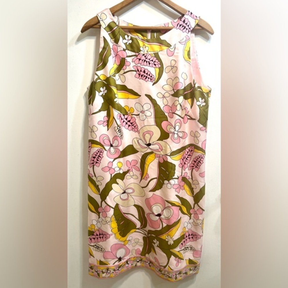 Donna Morgan Woman Pink 100% Silk Sheath Sleeveless - Size 14